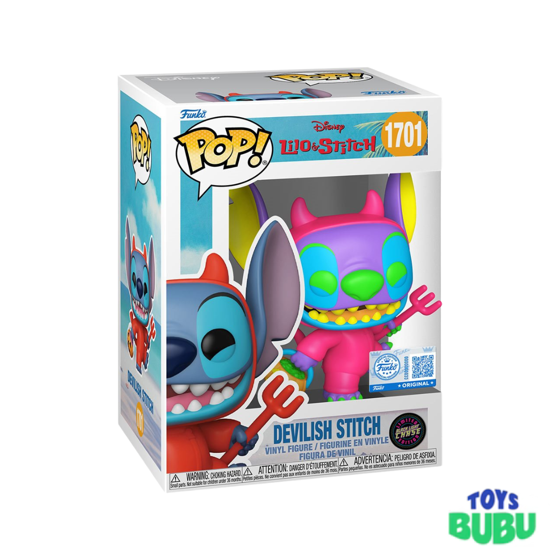 Devilish Stitch Funko Pop #1701 – Lilo & Stitch Entertainment Earth Exclusive Vinyl Figure - 4 inches (10.16 cm) tall