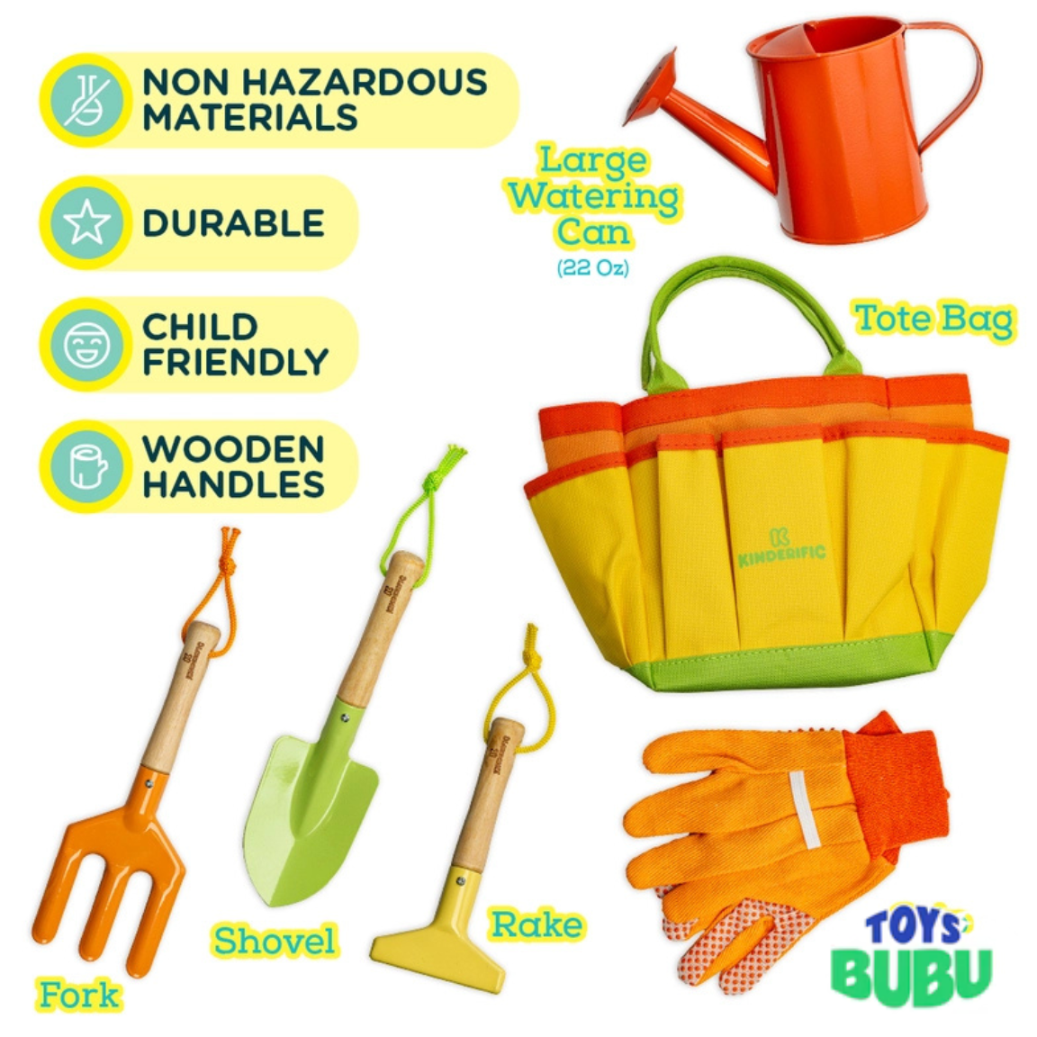 Kids Gardening Tool Set – Sunshine Outdoor Kit with Tote & Tools