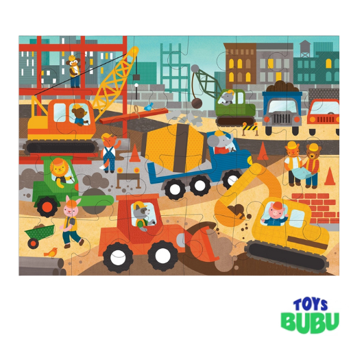 Mudpuppy - Construction Site 24-Piece Floor Puzzle
