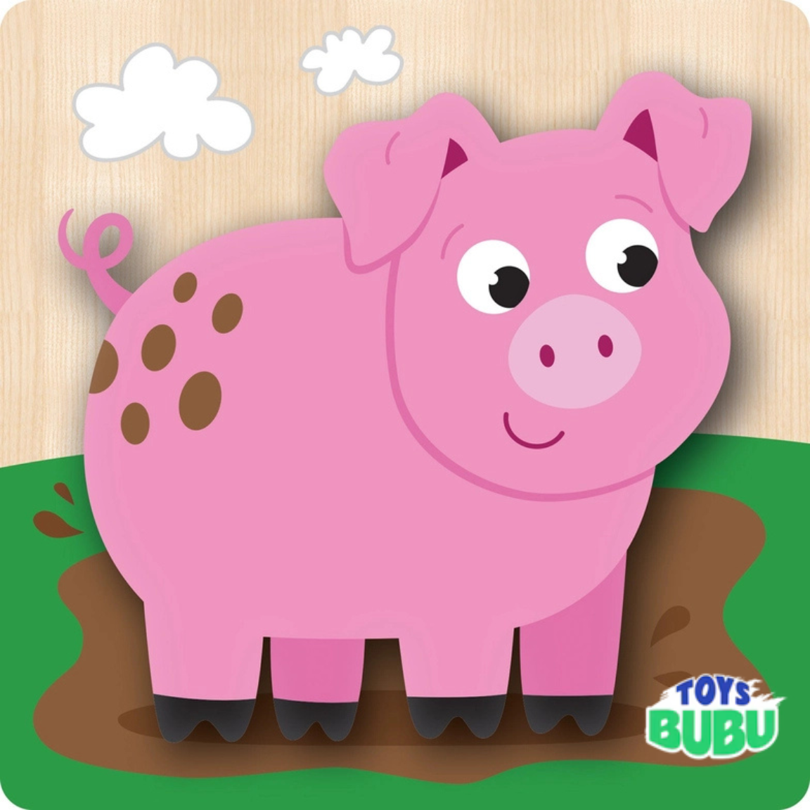 Farm Chunky Wooden Puzzles – 4 Pack Toddler Kids Learning Toy