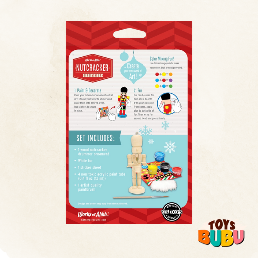 Nutcracker Drummer Ornament Wood Paint Kit