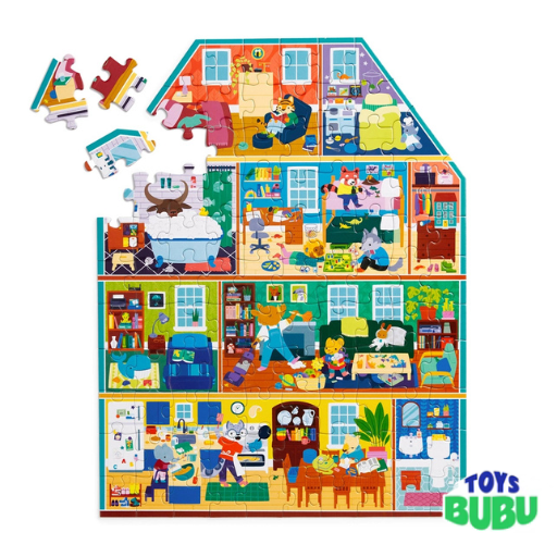 Mudpuppy - My House, My Home 100 Piece House-Shaped Puzzle