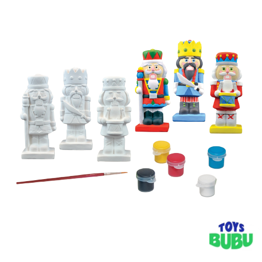 Holiday Nut Crackers - 3 Pack Plaster Paint Kit