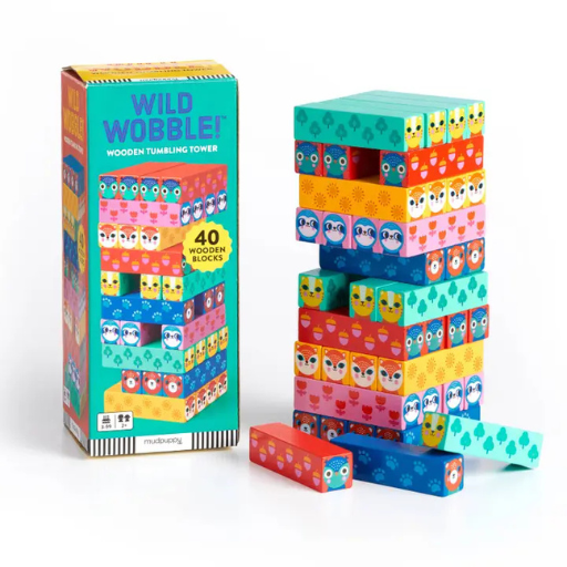 Mudpuppy - Wild Wobble! Wooden Tumbling Tower