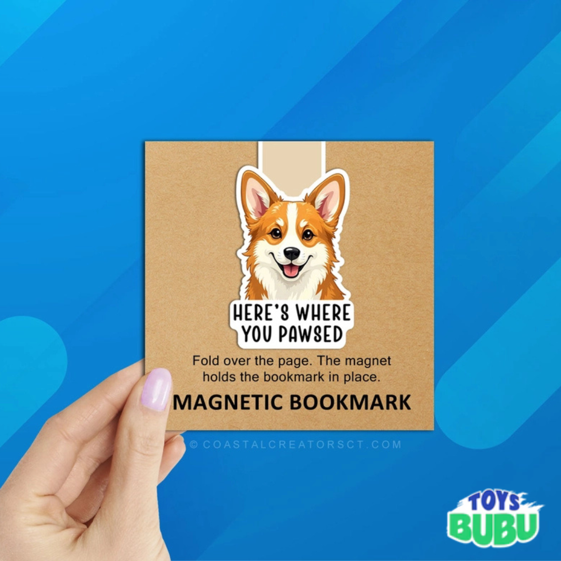 Dog Here’s Where You Pawsed” Magnetic Bookmark – Cute Reversible Bookmark for Book Lovers