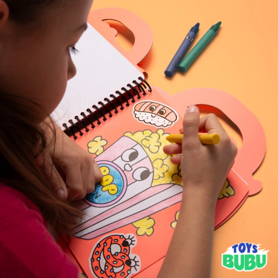 Food Truck Coloring & Sticker Book for Kids by OMY – 35 Pages with Crayons & Stickers (Ages 3 and above)