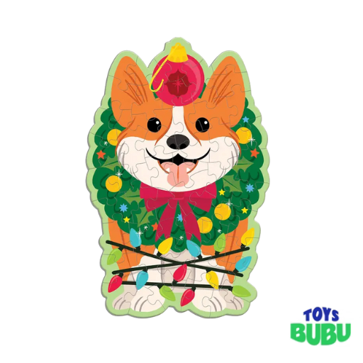 Christmas Corgi Scratch and Sniff Mini Puzzle by Mudpuppy