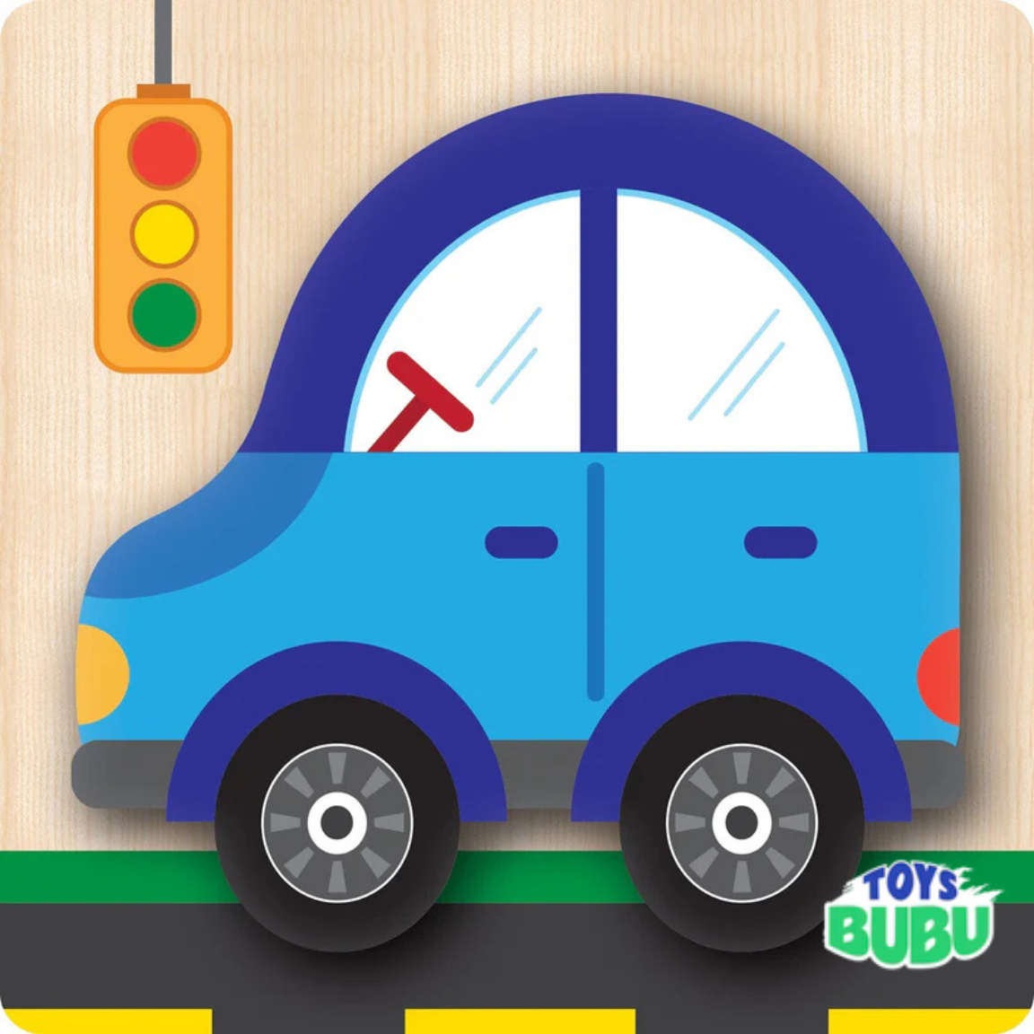 Vehicle Chunky Wooden Puzzles – 4 Pack Toddler Kids Learning Toy