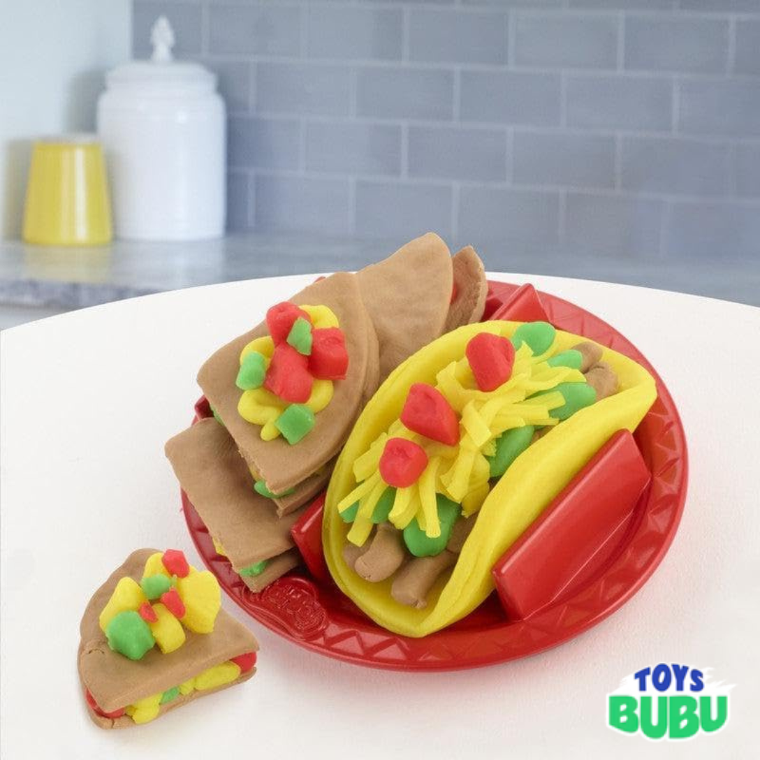 Play-Doh Taco Time Play Food Set – Kitchen Creations Toy with 4 Colors (Ages 3+)