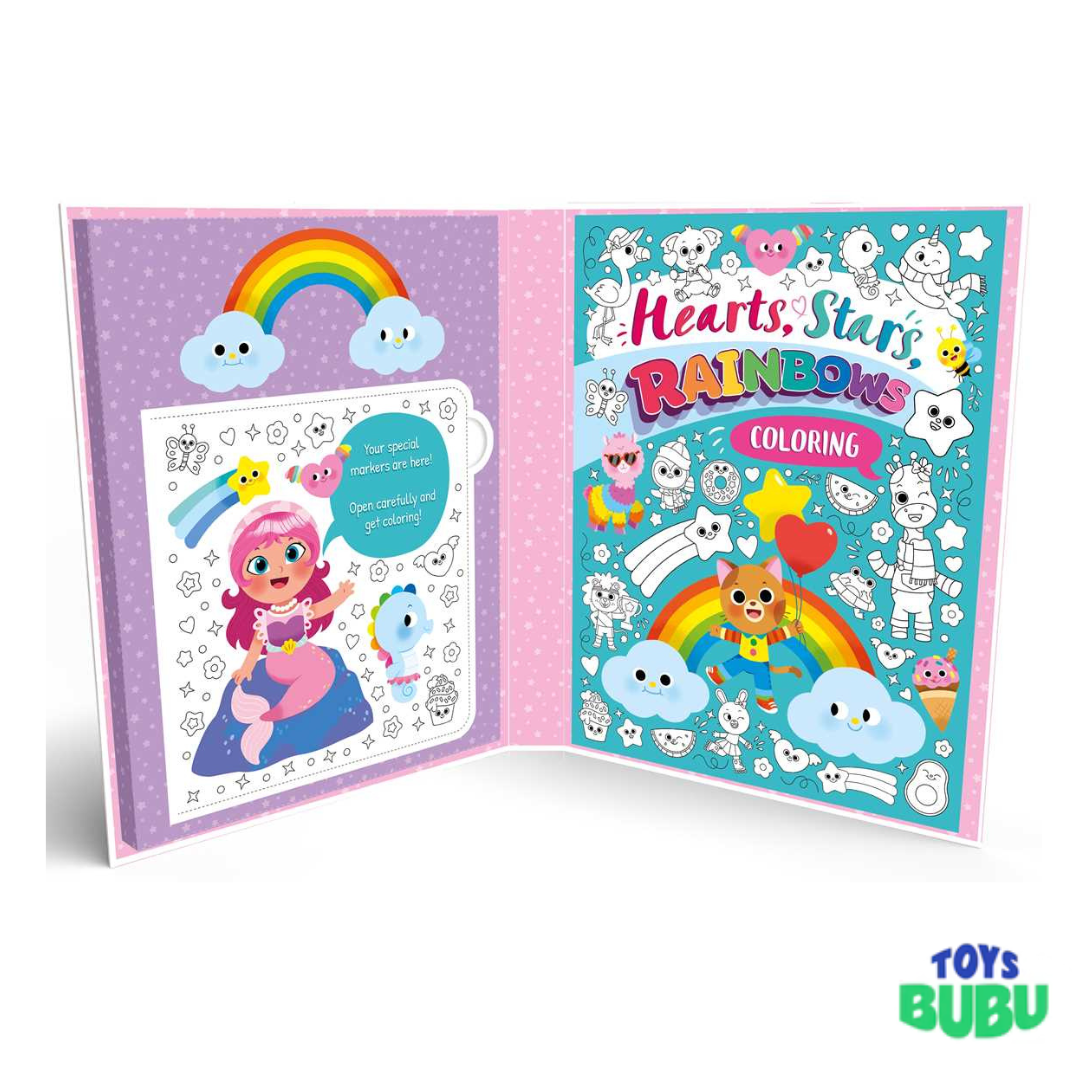 Hearts Stars Rainbows Coloring Set for Kids – Cute Creative Activity Kit (IglooBooks)
