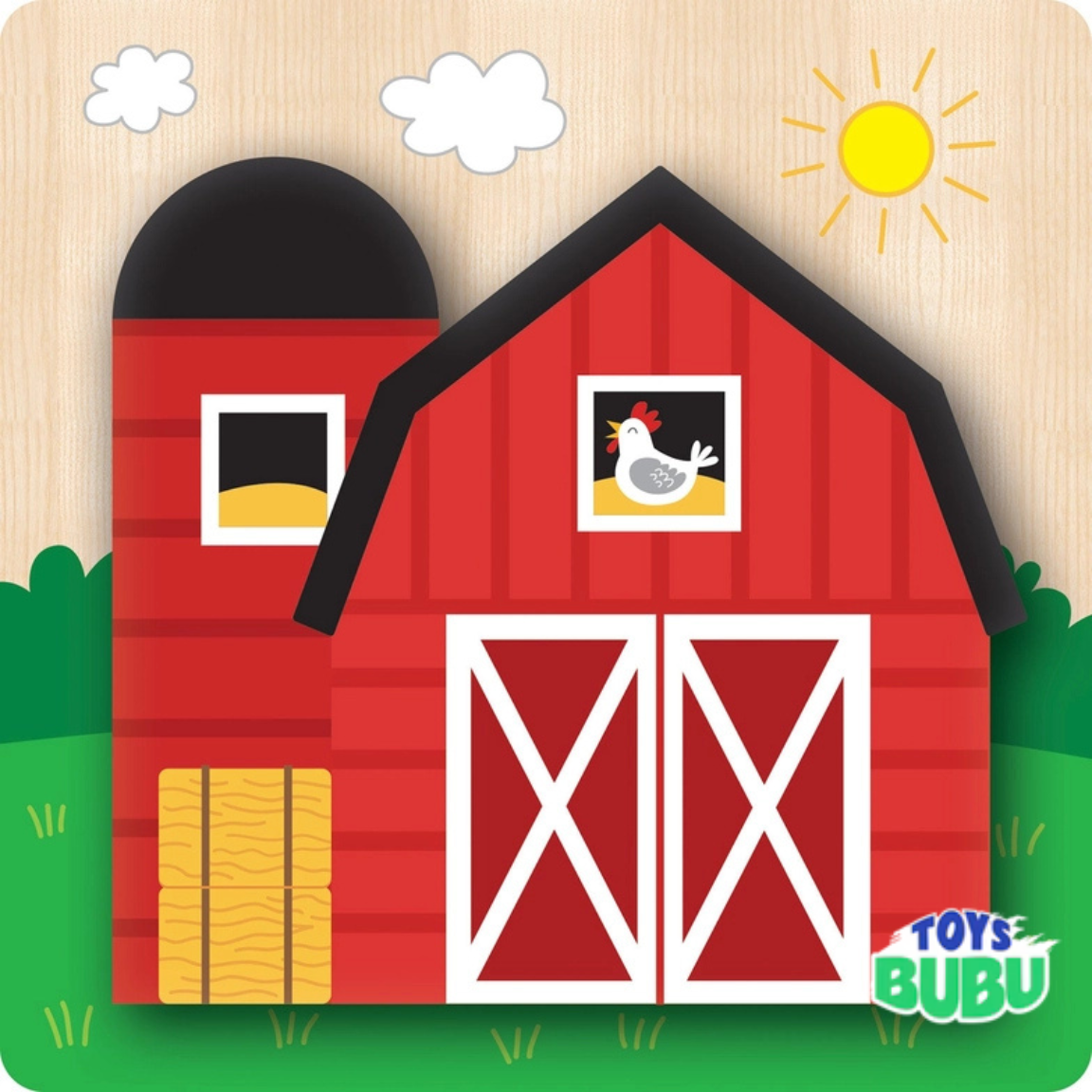 Farm Chunky Wooden Puzzles – 4 Pack Toddler Kids Learning Toy