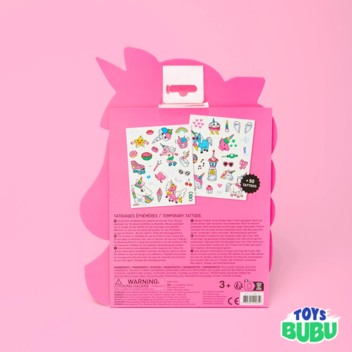 Unicorn Temporary Tattoos for Kids by OMY – 50 Neon & Gold Party Tattoos (Ages 3 and above)