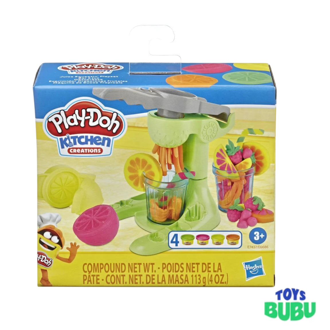 Play-Doh Juice Squeezin’ Juicer Set – Kitchen Creations Toy with 4 Colors (Ages 3+)