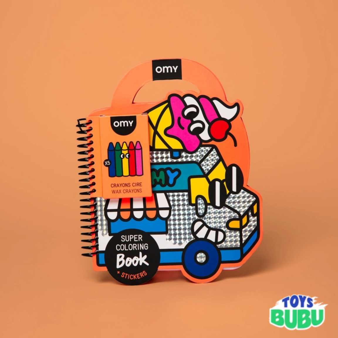 Food Truck Coloring & Sticker Book for Kids by OMY – 35 Pages with Crayons & Stickers (Ages 3 and above)