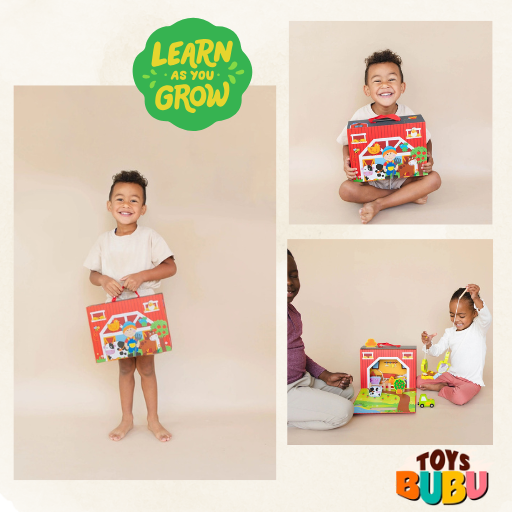 Case Farm Play Set Lacing Toy - Open-Ended Scene