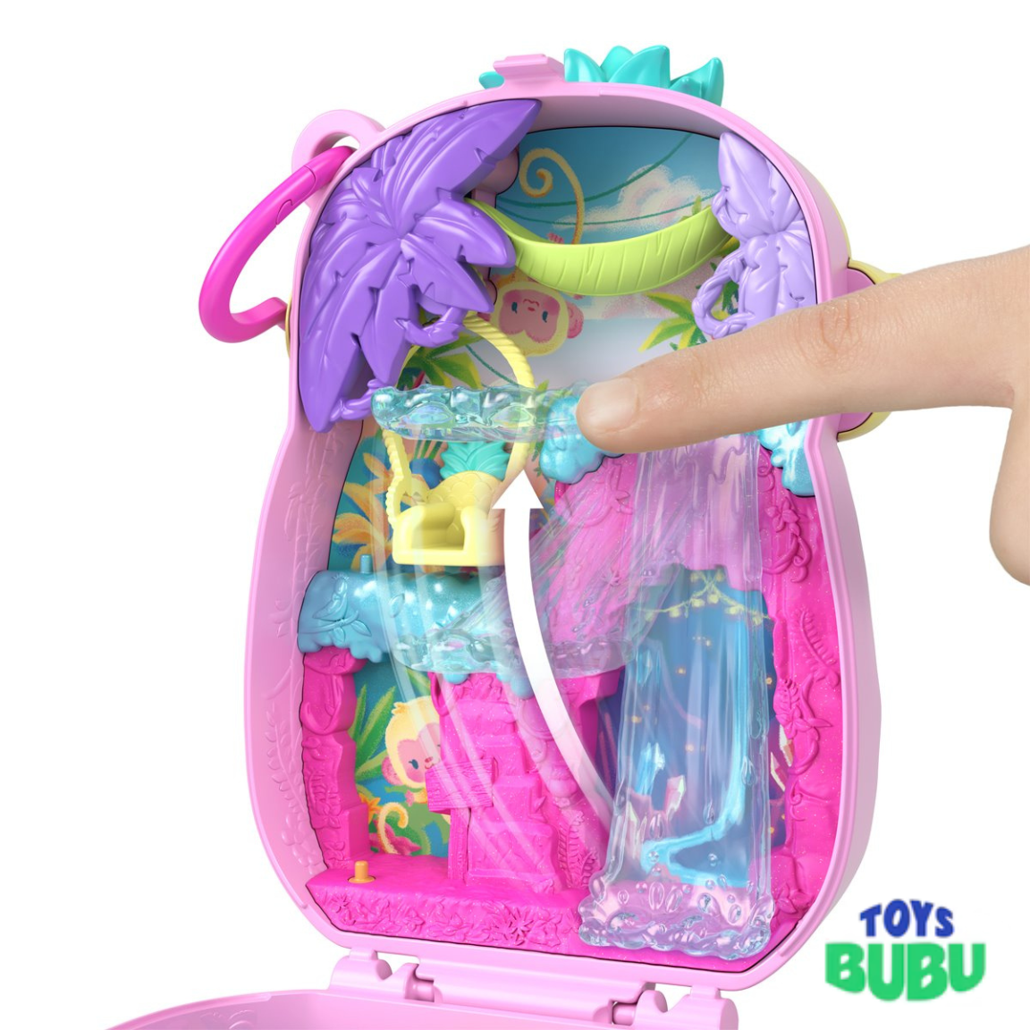 Polly Pocket Pineapple Monkey Compact Playset – Portable Mini Doll Travel Toy