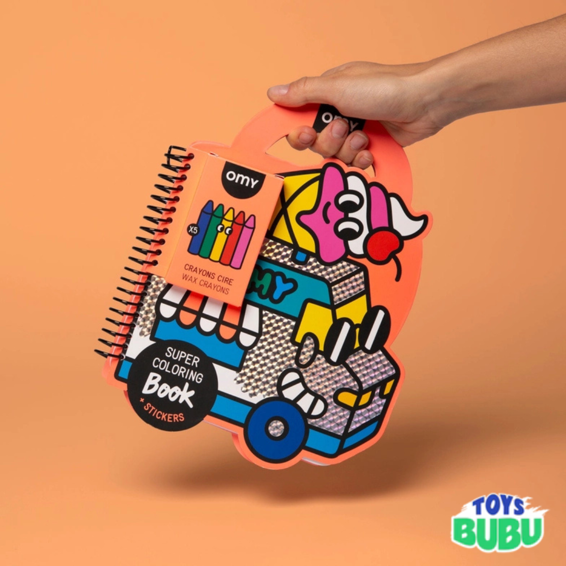 Food Truck Coloring & Sticker Book for Kids by OMY – 35 Pages with Crayons & Stickers (Ages 3 and above)