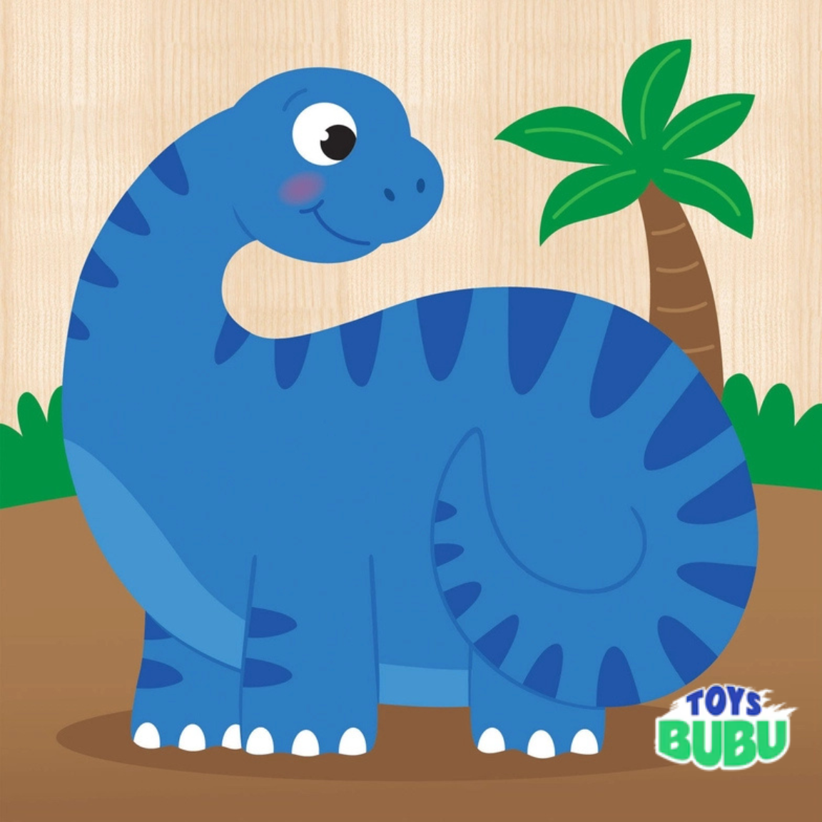 Dinosaur Chunky Wooden Puzzles – 4 Pack Toddler Kids Learning Toy