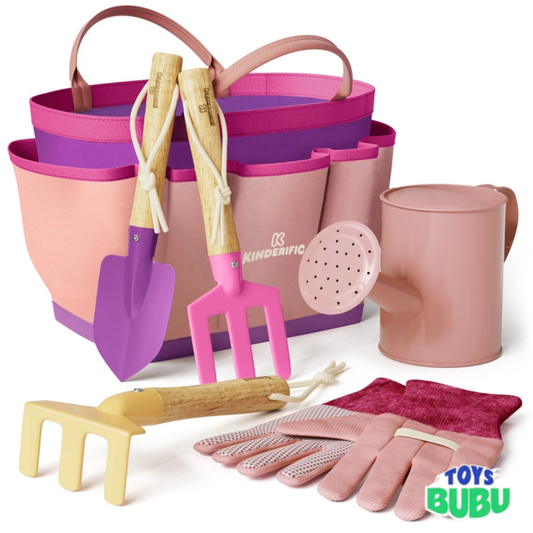 Kids Gardening Tool Set – Princess Pink Outdoor Kit with Tote & Tools