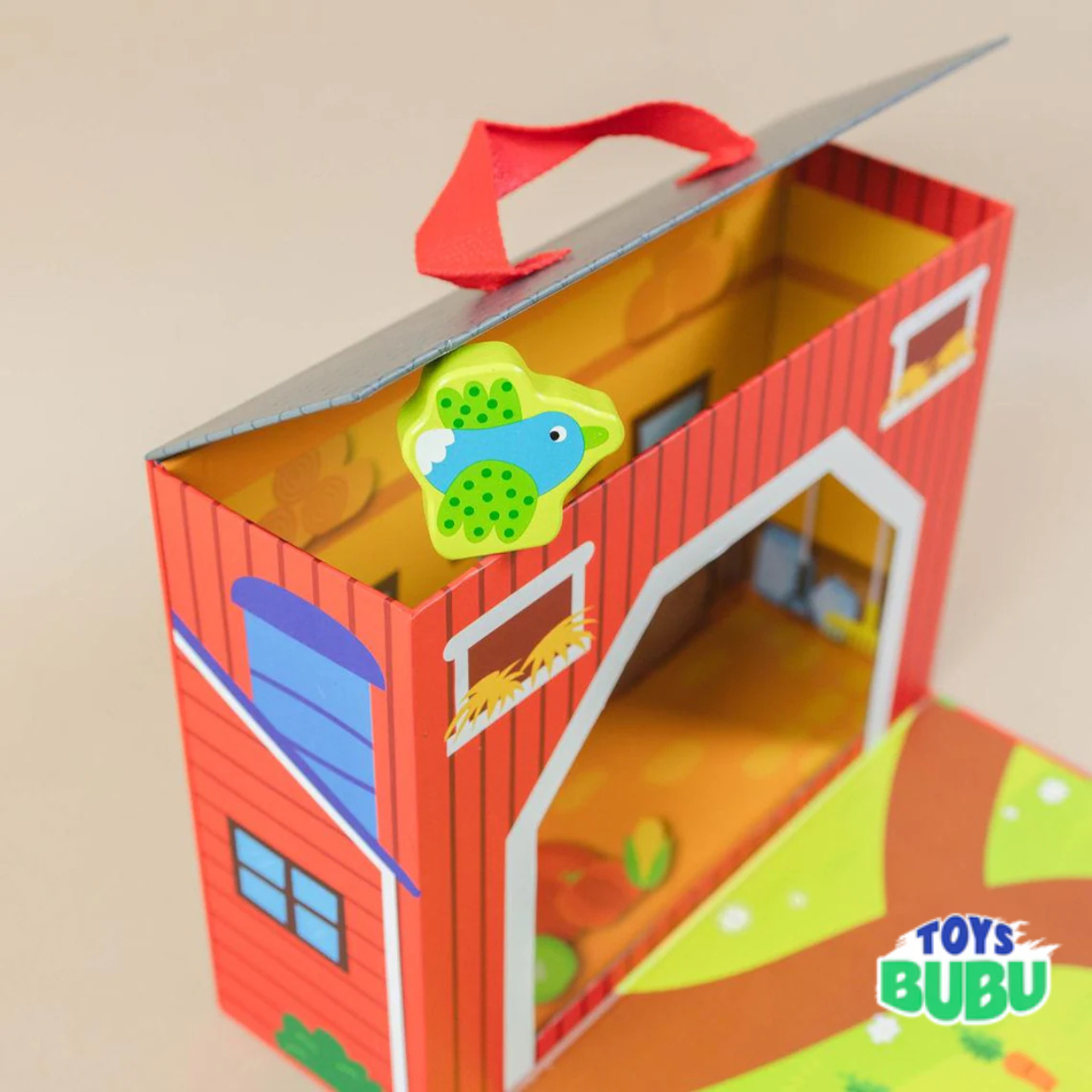 Wooden Farm Play Set with Lacing Activity – Montessori Farm Animal Learning Toy for Kids