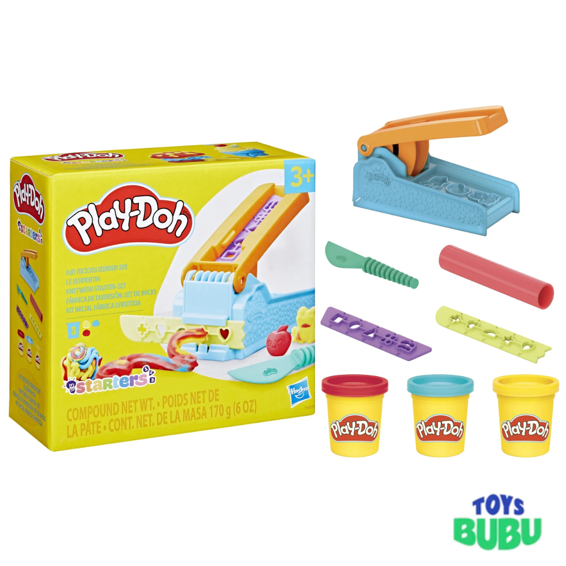 Play-Doh Fun Factory Starter Set – Kids Arts & Crafts Kit with 3 Colors (Ages 3+)