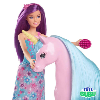 Barbie Doll and Unicorn Set for imaginative pretend play