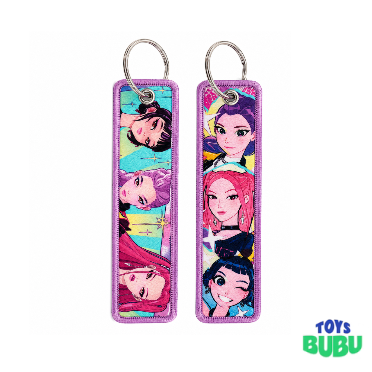 KPop Demon Hunters Fabric Keychain – Sold Individually | Woven Bag Charm & Backpack Keychain