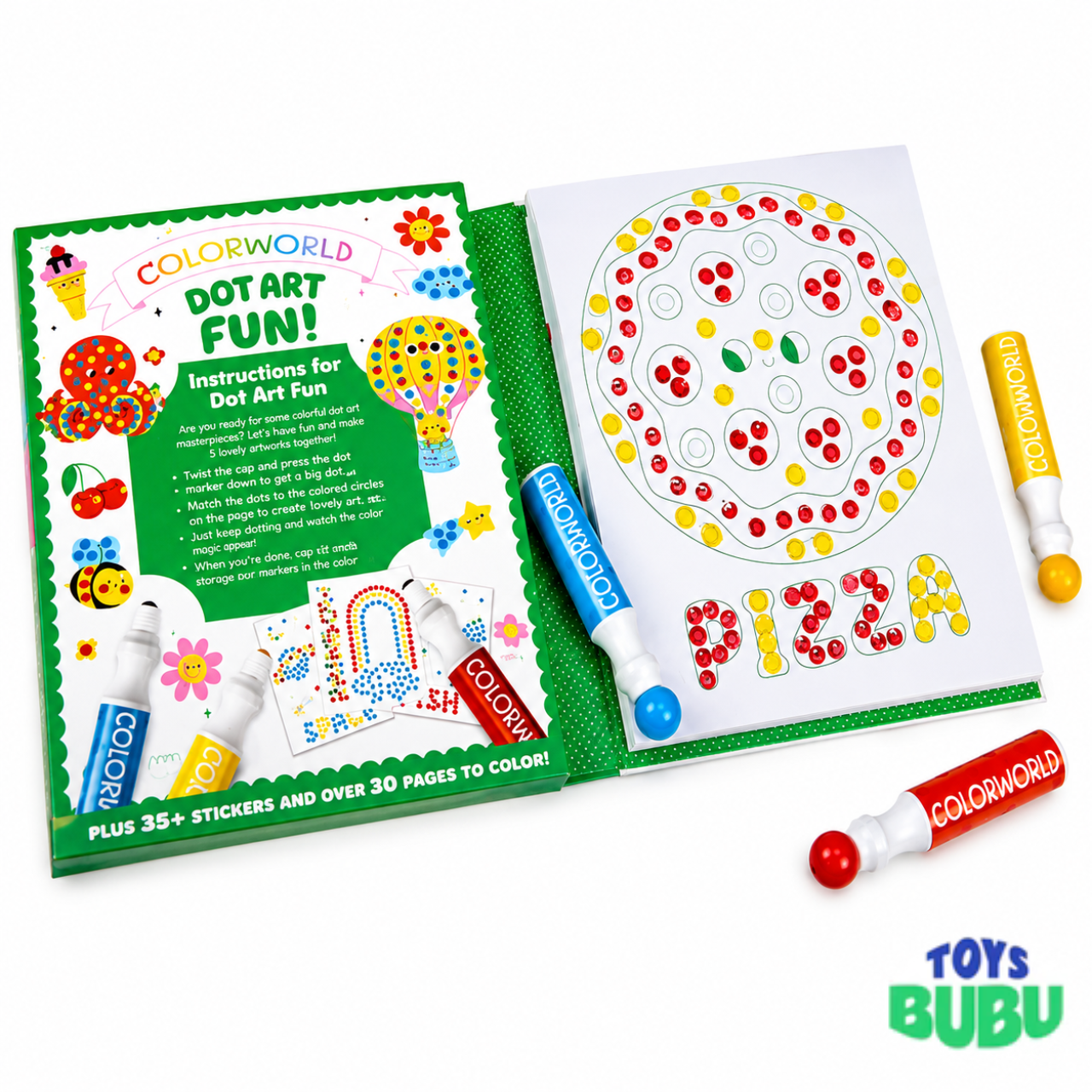 Dot Art Coloring Kit for Kids – Jumbo Dot Markers, Stickers & Activity Book
