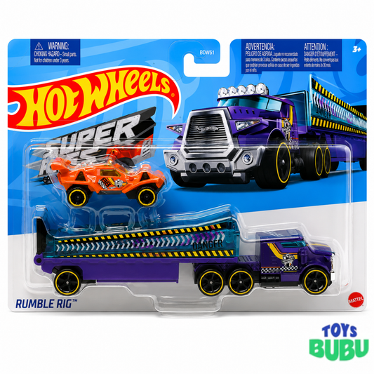 Hot Wheels Super Hauling Rig Toy Truck with Die-Cast Car - Vehicle Set for Kids