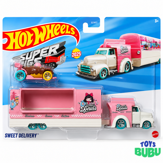 Hot Wheels Super Hauling Rig Toy Truck with Die-Cast Car - Vehicle Set for Kids