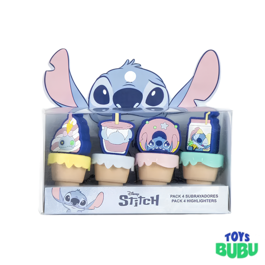 Disney Stitch Mini Highlighters Set – 4 Pack Cute Highlighter Pens for School, Journals & Crafts