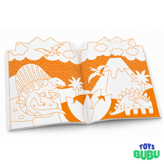 Dinosaur Coloring Book with Stickers - Fun Creative Activity Book for Kids