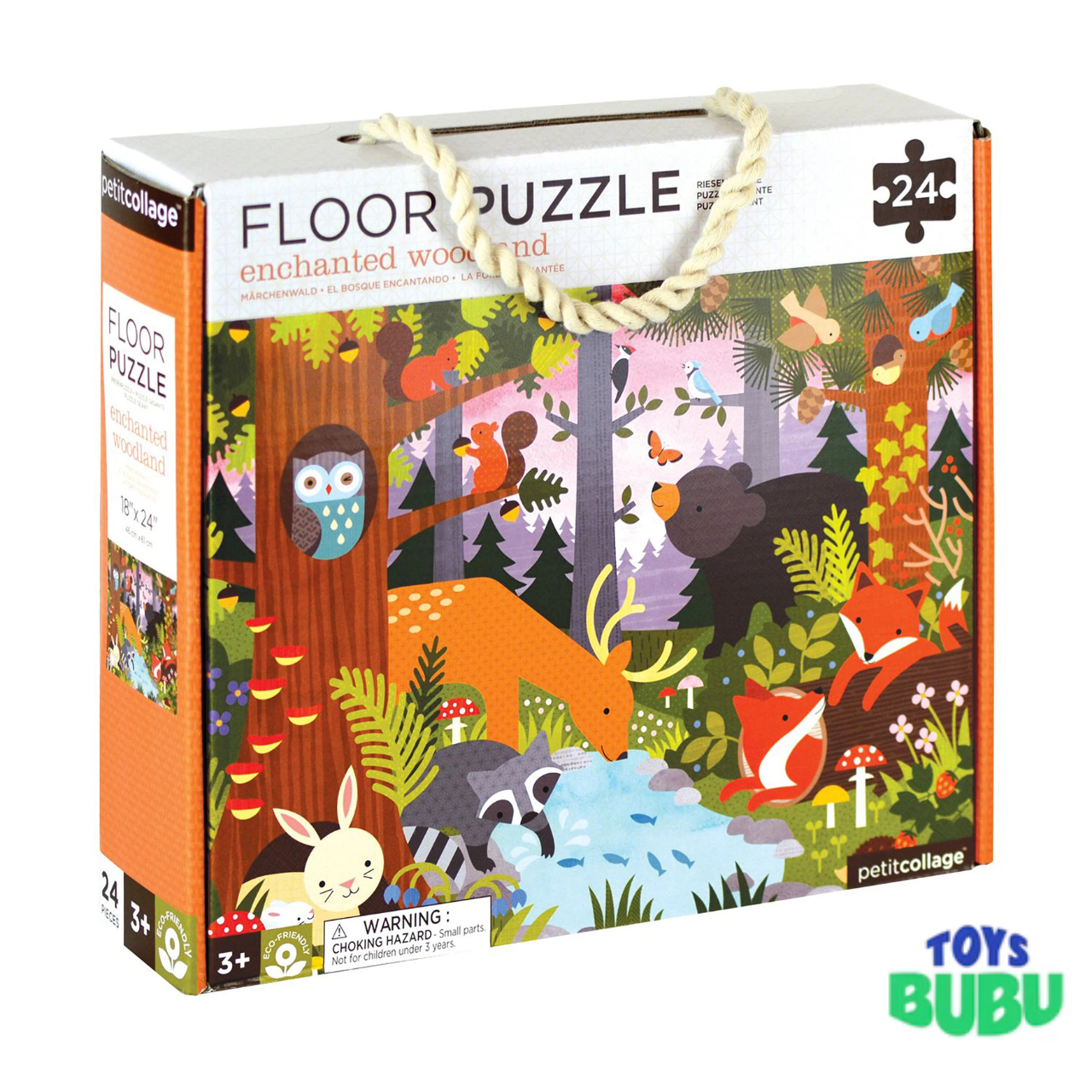 Enchanted Woodland 24-Piece Floor Puzzle for Kids – Jumbo Woodland Animal Puzzle Ages 3+