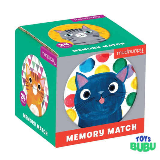 Cat's Meow Mini Memory Match Game – 24-Piece Cat Matching Game for Kids | Travel Memory Game