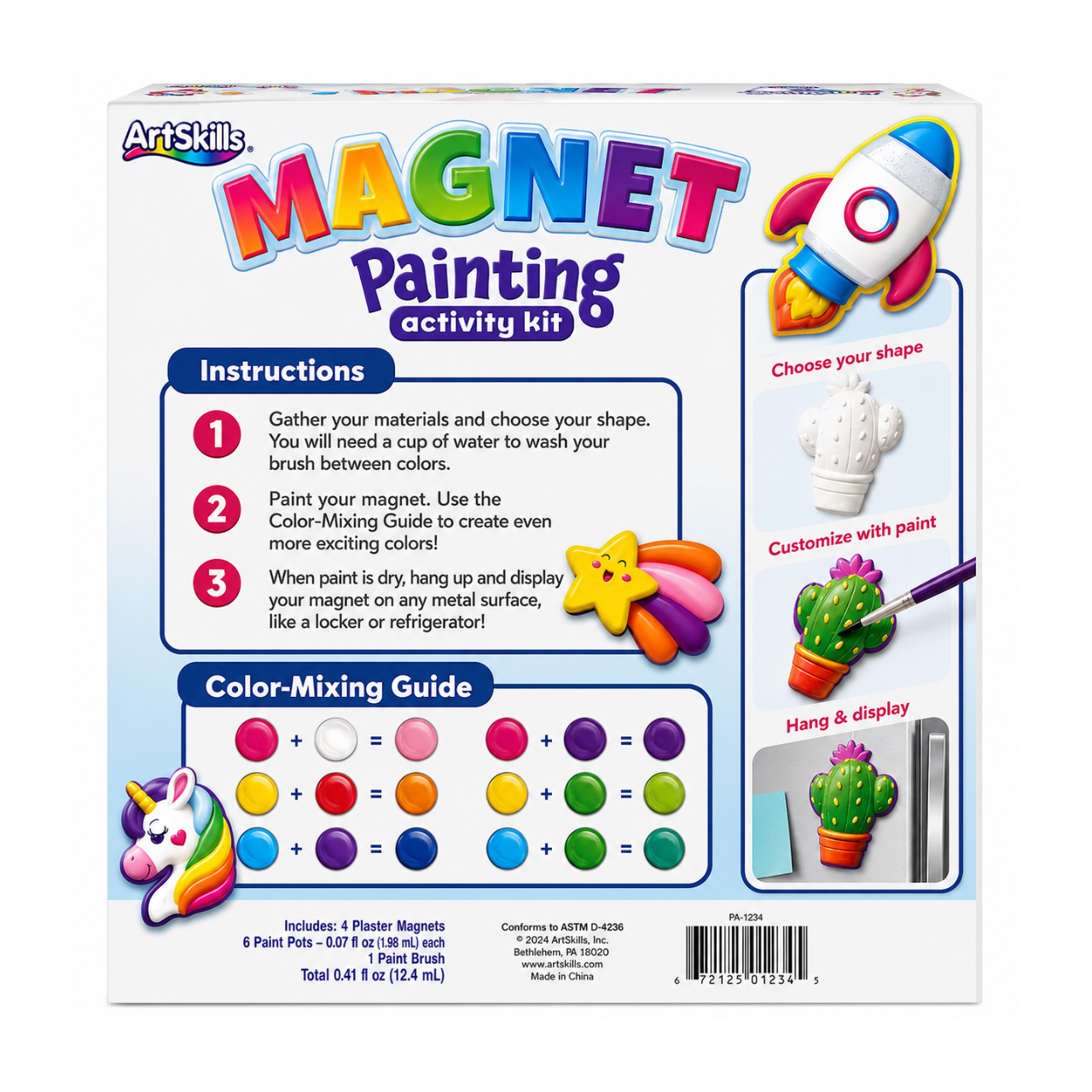 ArtSkills Paint Your Own Magnet Kit for Kids – DIY Magnet Painting Craft Set