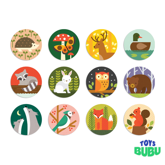 Petit Collage Forest Animals Matching Game – Woodland Memory Match Card Game for Kids Ages 3+