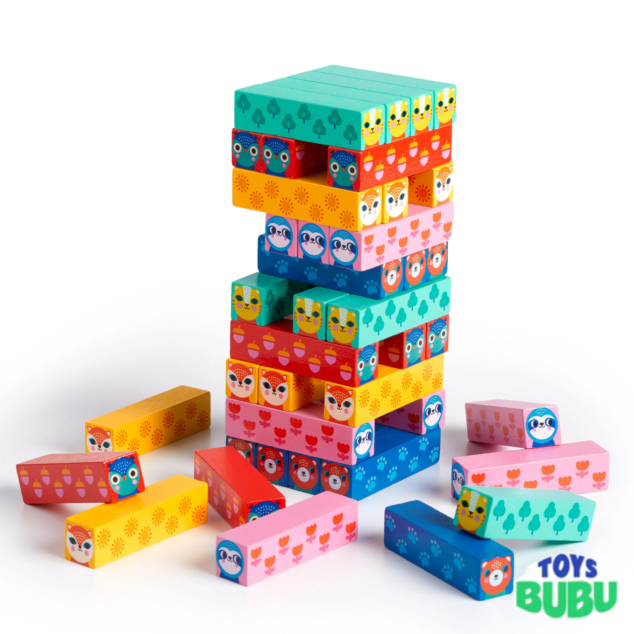 Wild Wobble! Wooden Tumbling Tower Game – Stacking Balance Game for Kids & Families
