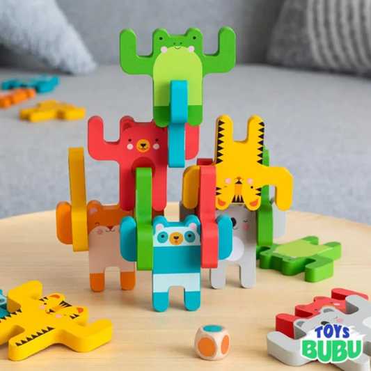 Animal Acrobats Wooden Balance Game – Stacking & Balancing Game for Kids Ages 3+
