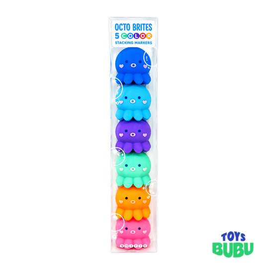 Octo Brites Stackable Markers – 5 Color Octopus Marker Set