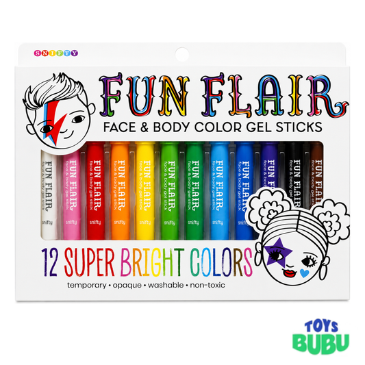 Kids Face & Body Color Gel Sticks – 12 Washable Hair and Body Art Colors