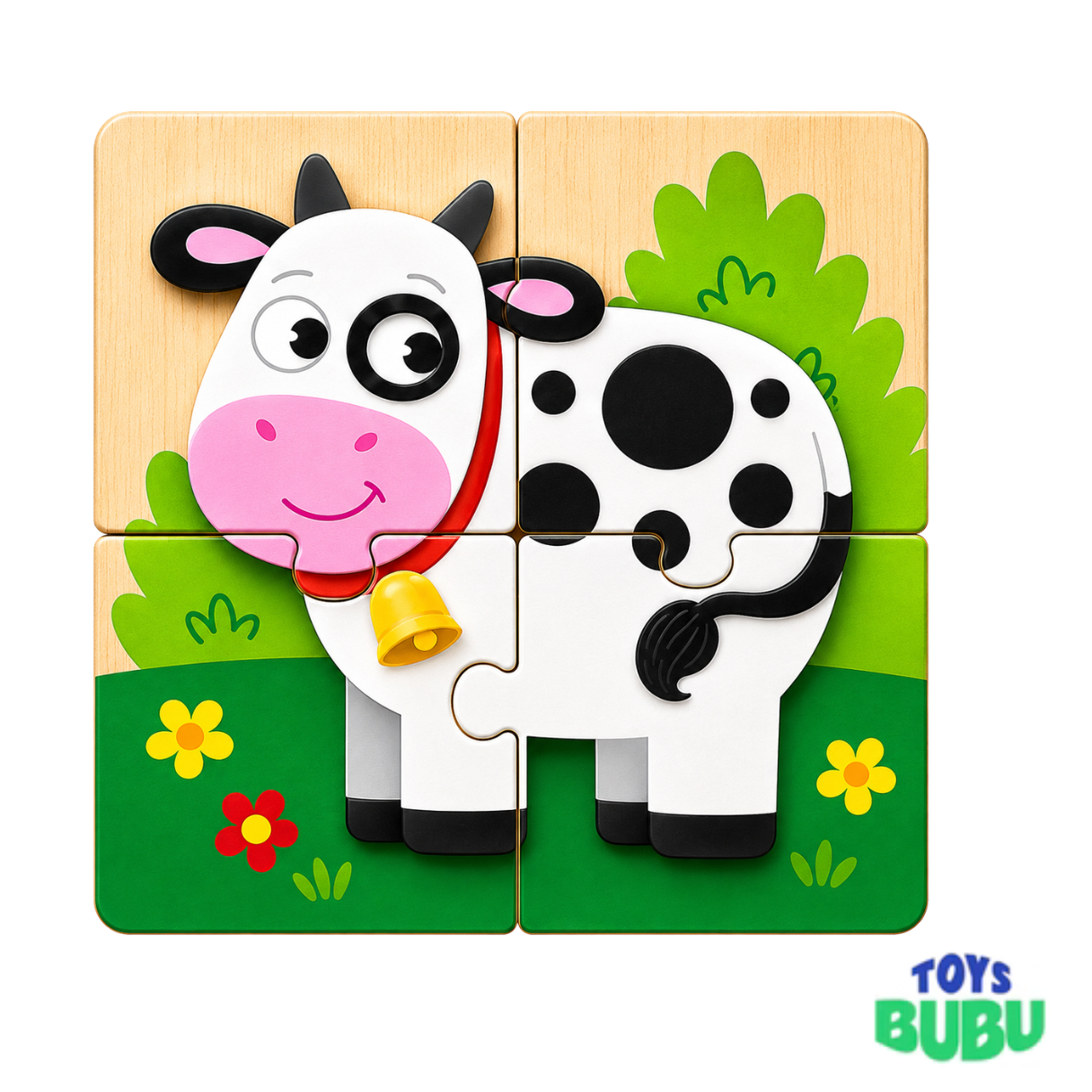Chunky Wooden Farm Puzzle Set – 4 Pack Preschool Learning Puzzles for Toddlers