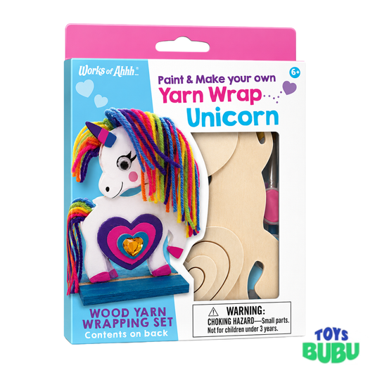 Unicorn Wood Yarn Wrapping Craft & Paint Kit – DIY Arts & Crafts Set for Kids
