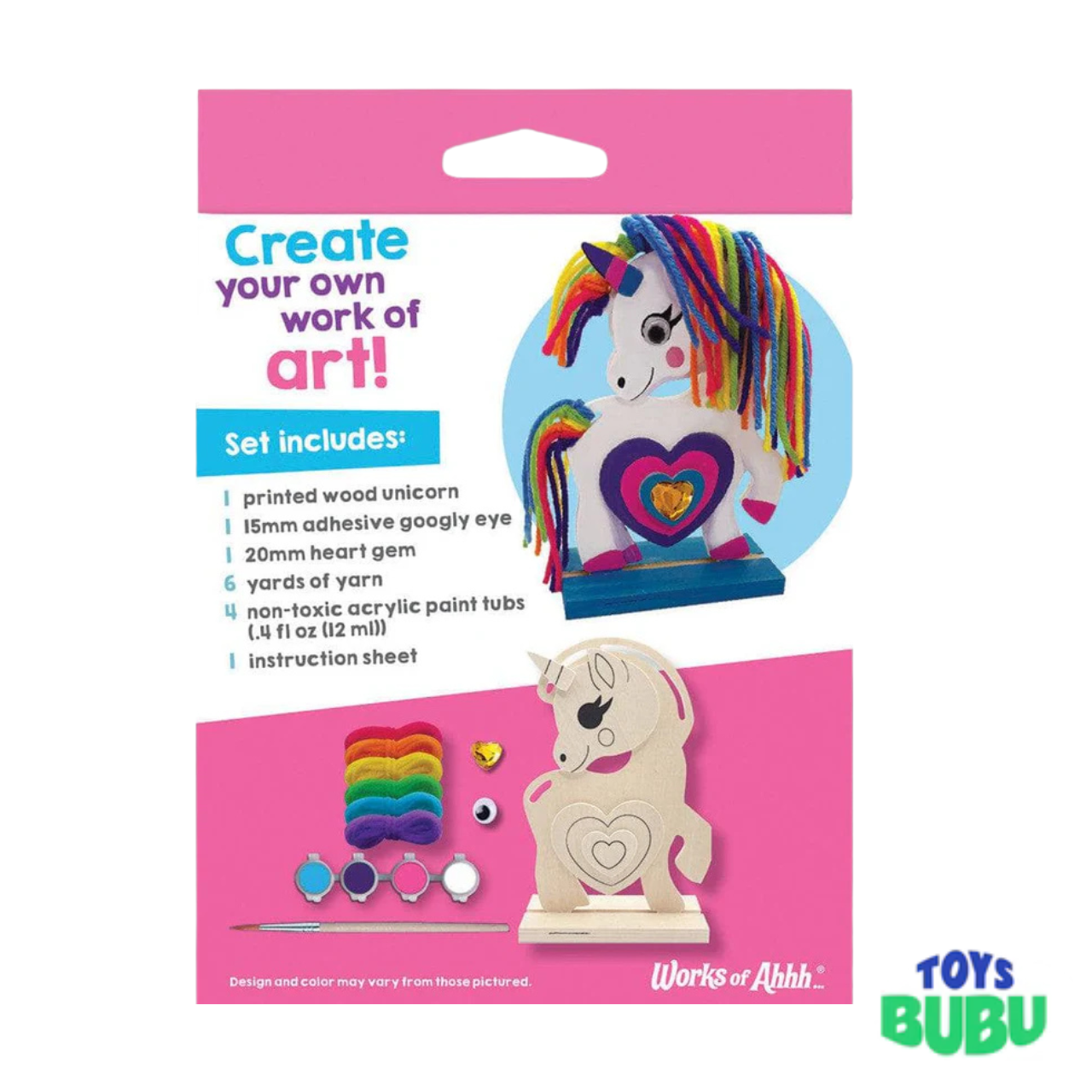 Unicorn Wood Yarn Wrapping Craft & Paint Kit – DIY Arts & Crafts Set for Kids