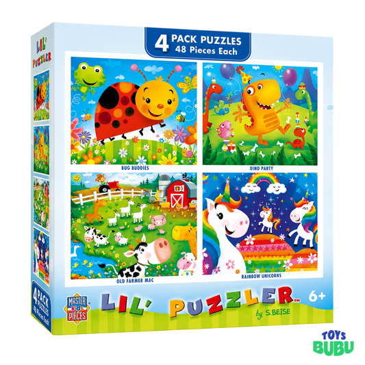 Lil Puzzler 4-Pack 48-Piece Puzzle Set – Educational Jigsaw Puzzles for Kids