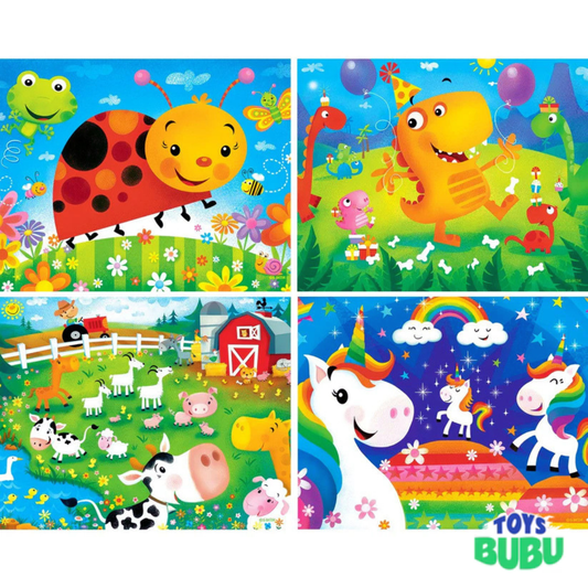 Lil Puzzler 4-Pack 48-Piece Puzzle Set – Educational Jigsaw Puzzles for Kids