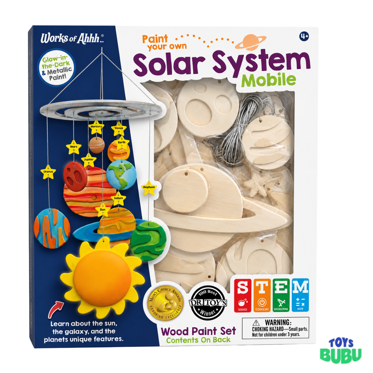 Solar System Mobile Wood Paint Kit – DIY STEM Space Craft for Kids