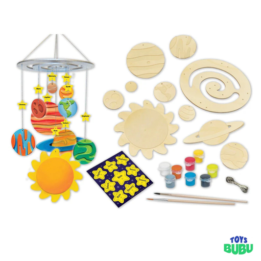 Solar System Mobile Wood Paint Kit – DIY STEM Space Craft for Kids
