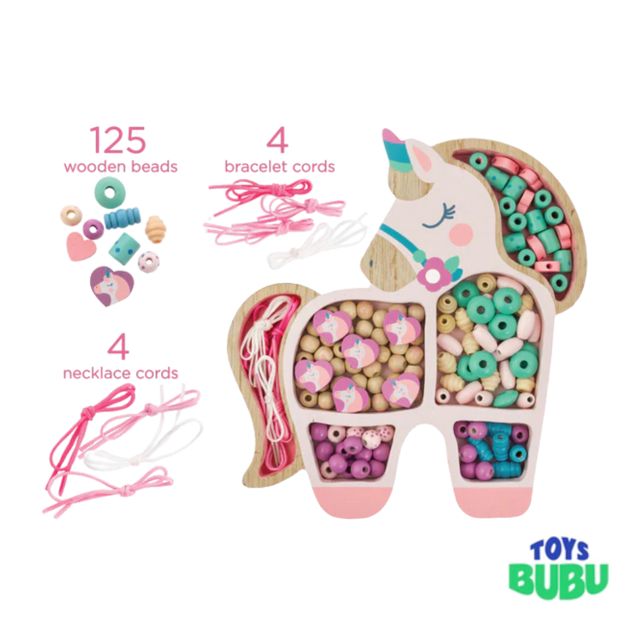 Bead Boutique Wooden Jewelry Making Kit – 125 Piece Bracelet & Necklace Craft Set for Kids by Stephen Joseph